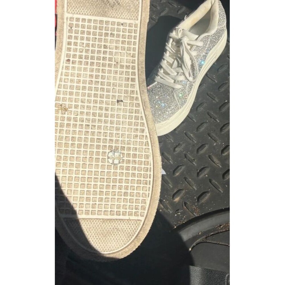 Silver Rhinestone Sneakers (size 7) - Picture 4 of 5